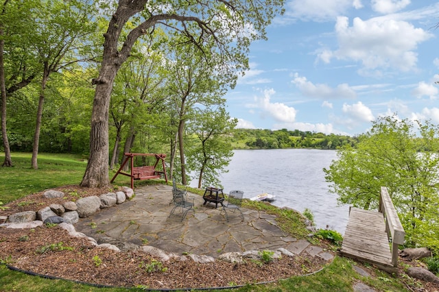25306 Csah 4, Dassel Twp, MN 55325 - view of patio with a water view and a wooded view