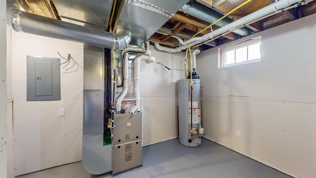 368 Main St, Zumbrota, MN 55992 - utility room featuring electric panel and water heater