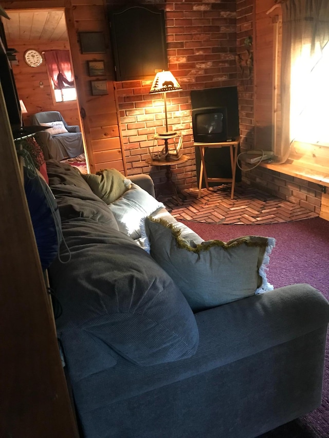 21 Brandon Ln, Grand Marais, MN 55604 - living room with wood walls and carpet