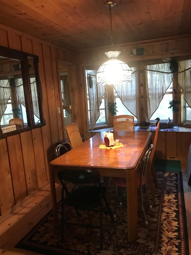 21 Brandon Ln, Grand Marais, MN 55604 - dining space with wood ceiling and wood walls