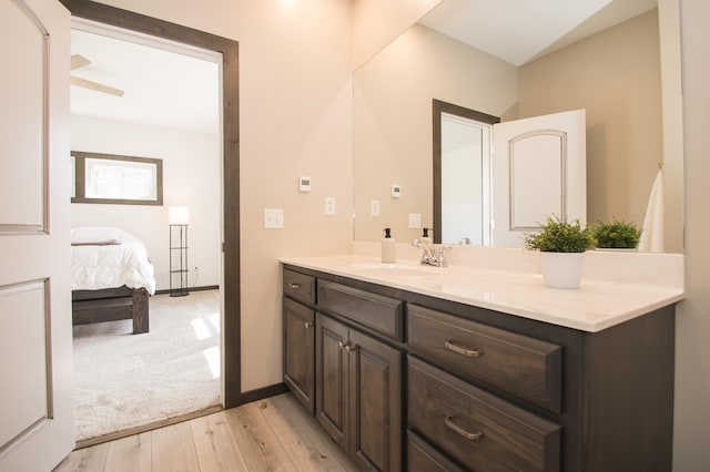 8259 Barton Ave NW, Buffalo, MN 55313 - bathroom featuring hardwood / wood-style flooring, vanity, and ensuite bath