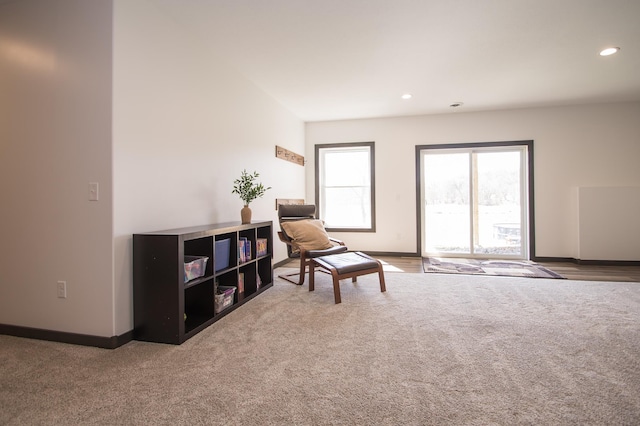 8259 Barton Ave NW, Buffalo, MN 55313 - sitting room featuring carpet flooring and recessed lighting