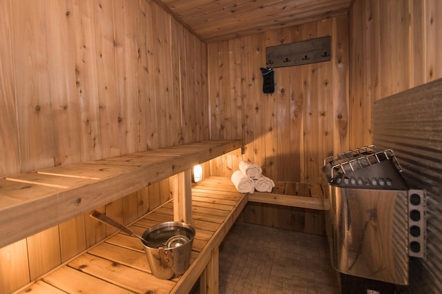 8259 Barton Ave NW, Buffalo, MN 55313 - relaxing sauna featuring wooden walls and wooden ceiling