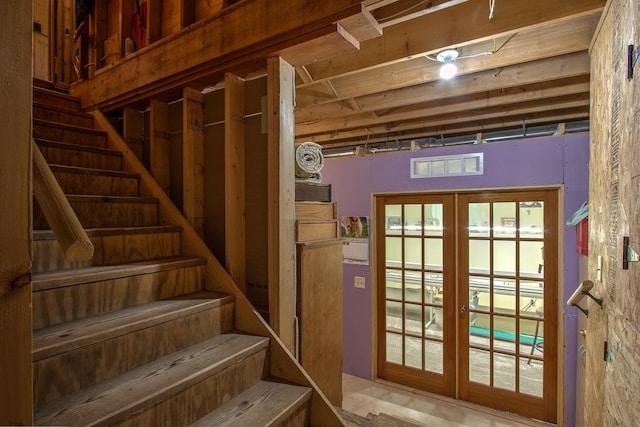 6000 152nd St, Milaca, MN 56353 - basement with stairs and french doors