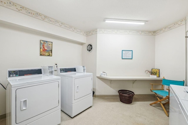 4360 Brookside Ct Unit 206, Edina, MN 55436 - community laundry featuring separate washer and dryer, baseboards, and light colored carpet