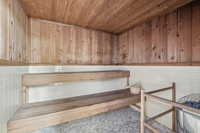 4360 Brookside Ct Unit 206, Edina, MN 55436 - sauna featuring wood ceiling and wooden walls