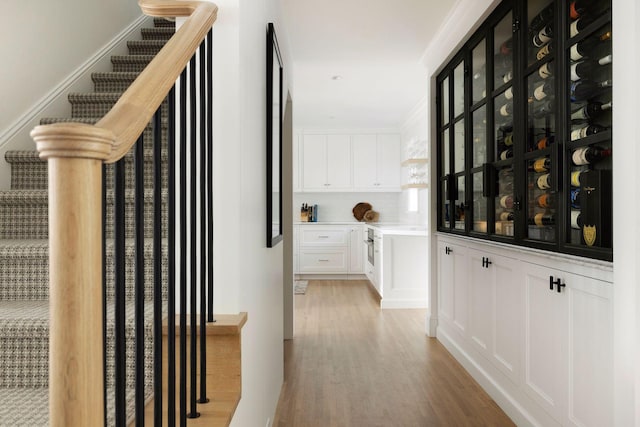 1397 Orono Ln, Orono, MN 55391 - hall with light wood finished floors and stairs