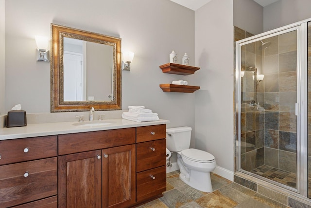 100 3rd Ave S Unit 3301, Minneapolis, MN 55401 - full bath featuring toilet, vanity, a stall shower, and baseboards
