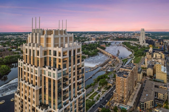 100 3rd Ave S Unit 3301, Minneapolis, MN 55401 - aerial view at dusk of a water view, a view of city, and a notable bridge