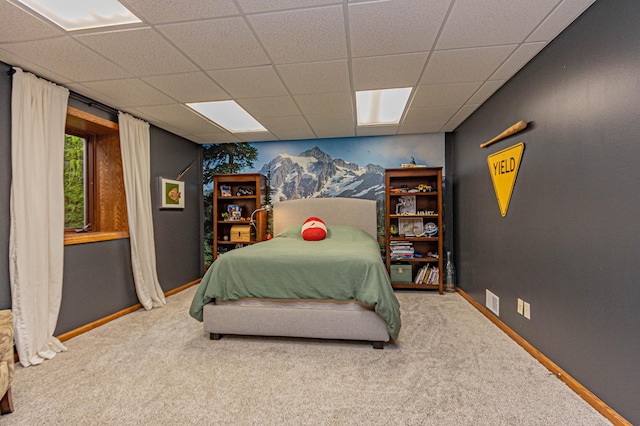 8599 County Road 21 SW, Alexandria, MN 56308 - carpeted bedroom with a paneled ceiling and baseboards