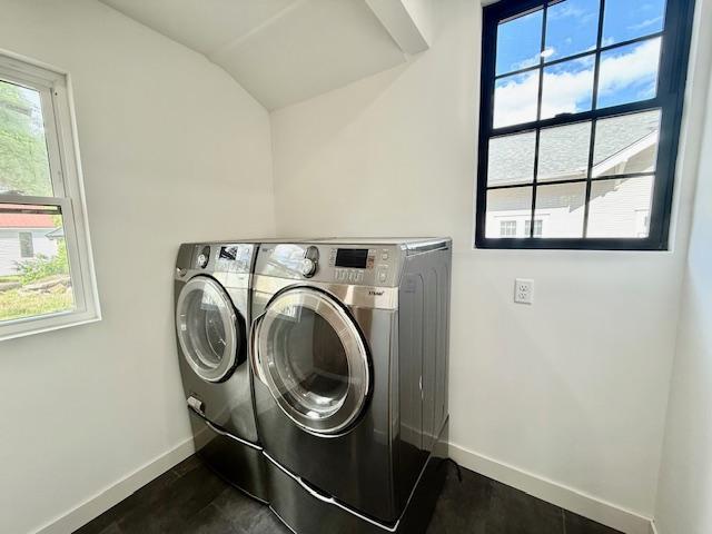 503 3rd St, Redwood Falls, MN 56283 - laundry room with washer and dryer and baseboards