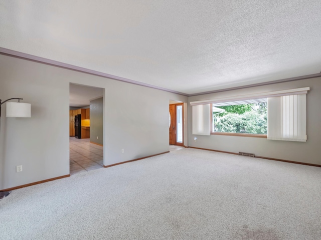 835 Winona Dr SW, Alexandria, MN 56308 - unfurnished room with carpet floors, baseboards, ornamental molding, and a textured ceiling