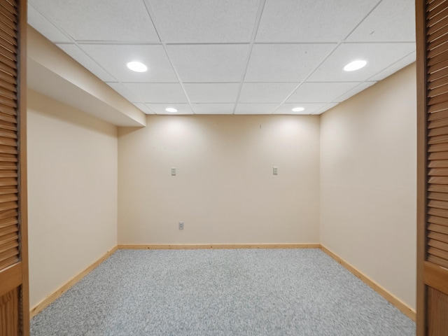835 Winona Dr SW, Alexandria, MN 56308 - finished basement with carpet, recessed lighting, baseboards, and a drop ceiling