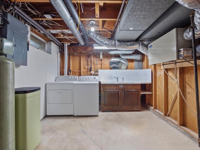 835 Winona Dr SW, Alexandria, MN 56308 - unfinished below grade area featuring separate washer and dryer, a water softener, and electric panel