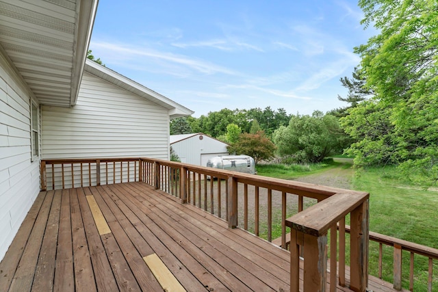 1231 135th St, Amery, WI 54005 - wooden deck featuring a lawn
