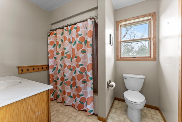 1231 135th St, Amery, WI 54005 - bathroom featuring vanity, shower / tub combo with curtain, and tile patterned floors