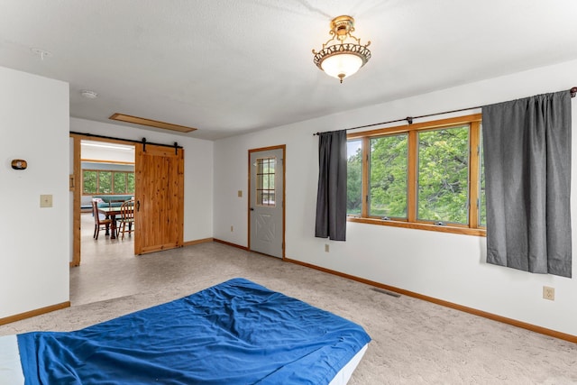 1231 135th St, Amery, WI 54005 - bedroom featuring a barn door and baseboards