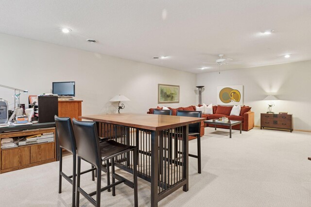 4555 Jewel Ln N, Plymouth, MN 55446 - office area featuring light carpet, ceiling fan, and recessed lighting