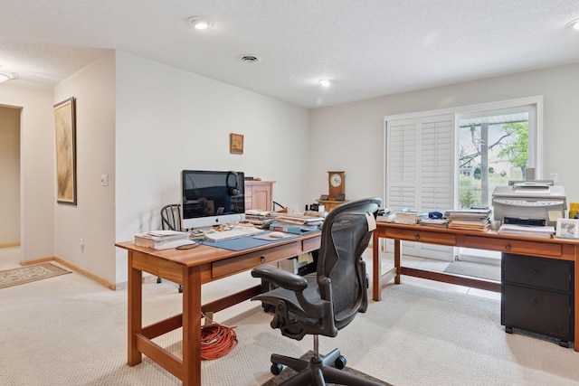 4555 Jewel Ln N, Plymouth, MN 55446 - home office featuring light colored carpet, baseboards, and recessed lighting