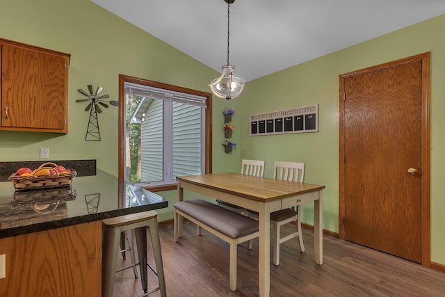 16474 63rd St SE, Becker, MN 55308 - dining room featuring wood finished floors and lofted ceiling