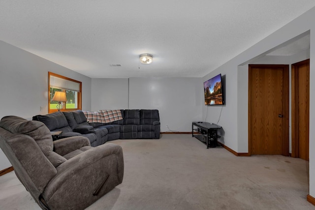 16474 63rd St SE, Becker, MN 55308 - living area with light carpet and a textured ceiling