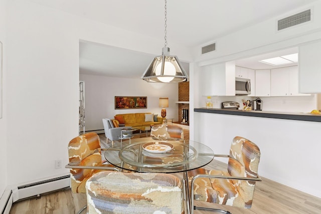 6085 Lincoln Dr Unit 123, Edina, MN 55436 - dining area with light wood-style flooring and baseboard heating