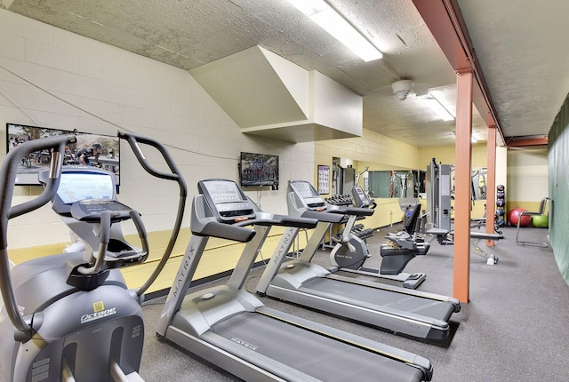 6085 Lincoln Dr Unit 123, Edina, MN 55436 - gym with concrete block wall