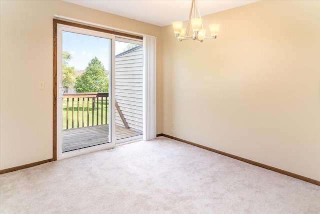 10382 Juniper Ln, Eden Prairie, MN 55347 - carpeted empty room with a chandelier and baseboards