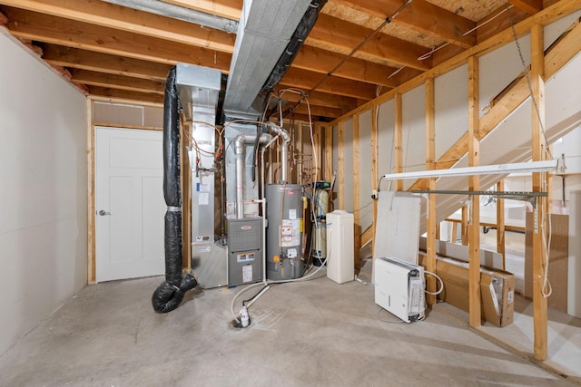 39094 Riverside Ct, North Branch, MN 55056 - unfinished below grade area featuring gas water heater and heating unit