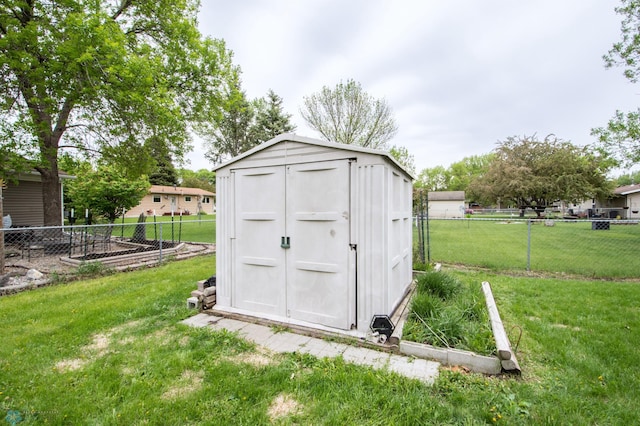 view of shed