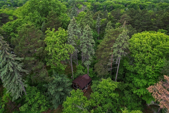 14 Overlook Rd, Dellwood, MN 55110 - aerial view of property and surrounding area with a heavily wooded area