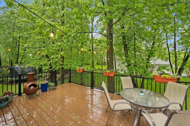 5101 201st St N, Forest Lake, MN 55025 - wooden terrace featuring outdoor dining area