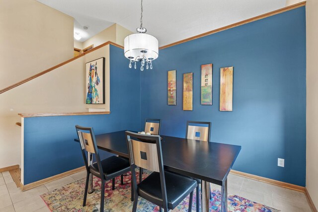 7734 Lancaster Ave NE, Otsego, MN 55301 - dining space with tile patterned flooring and a chandelier