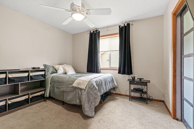 7734 Lancaster Ave NE, Otsego, MN 55301 - bedroom featuring light colored carpet, ceiling fan, and a textured ceiling