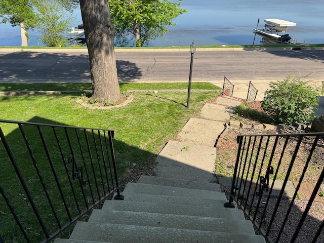 205 Lake Park Blvd, Fairmont, MN 56031 - view of yard featuring fence, a water view, and a gate
