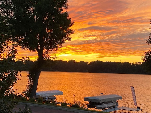 205 Lake Park Blvd, Fairmont, MN 56031 - water view featuring a boat dock