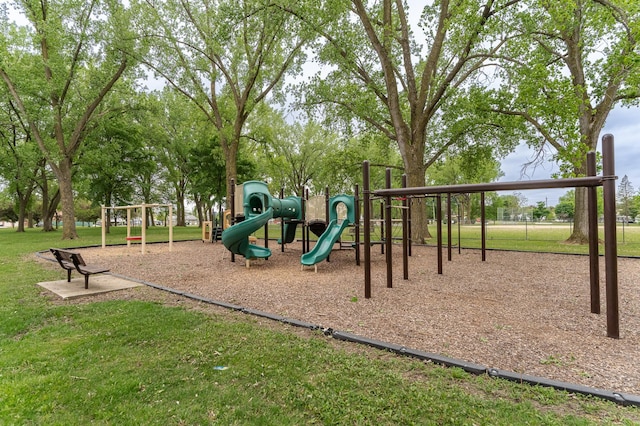 community playground with a yard