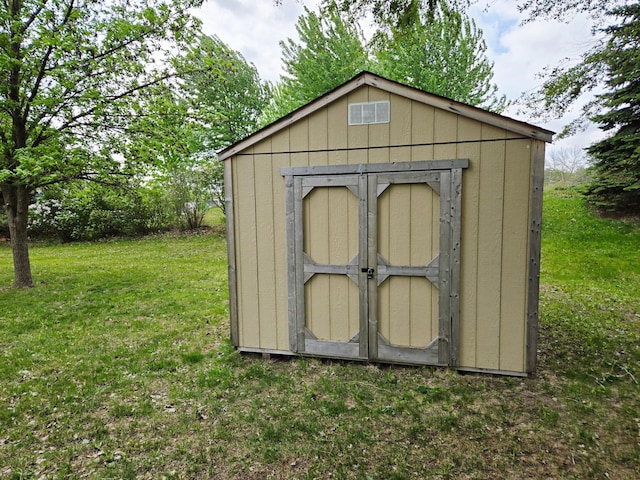 view of shed