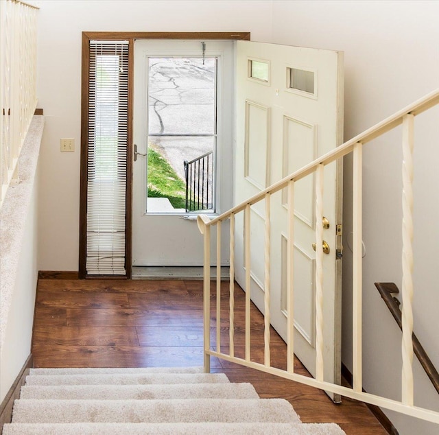 10350 Balsam Ln, Eden Prairie, MN 55347 - foyer entrance with wood finished floors and stairway