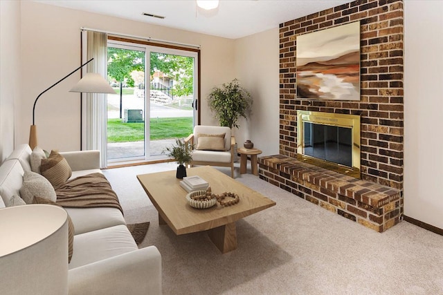 10350 Balsam Ln, Eden Prairie, MN 55347 - carpeted living room featuring a fireplace
