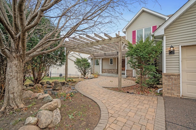 2970 Western Ave N, Roseville, MN 55113 - view of patio featuring a pergola and fence