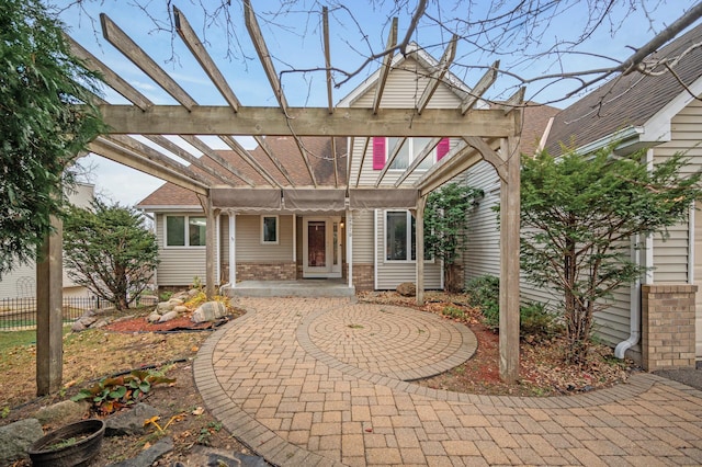 2970 Western Ave N, Roseville, MN 55113 - view of patio / terrace featuring a pergola and fence