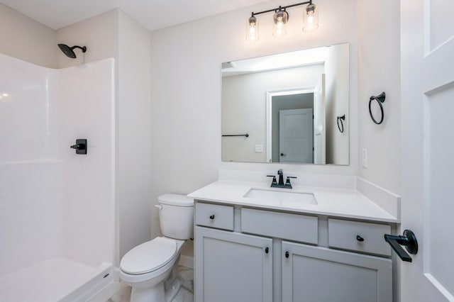 869 Greywood Blvd SW, Delano, MN 55328 - full bath featuring a shower stall, toilet, vanity, and baseboards