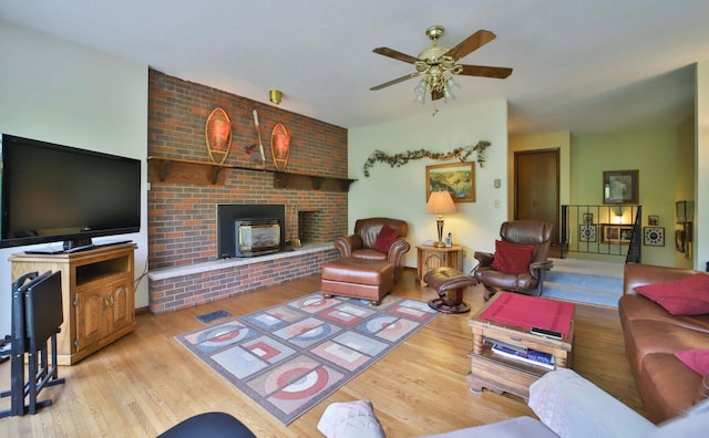 912 State 84 SW, Pine River, MN 56474 - living room featuring wood finished floors and a ceiling fan
