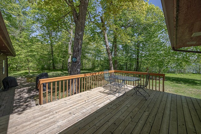224 Norman Point Rd NW, Longville, MN 56655 - wooden terrace with a yard
