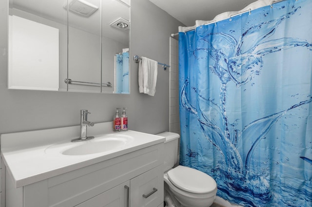 750 Prairie Ave SE, Cokato, MN 55321 - bathroom with vanity, toilet, and curtained shower