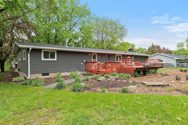 750 Prairie Ave SE, Cokato, MN 55321 - rear view of property featuring a wooden deck