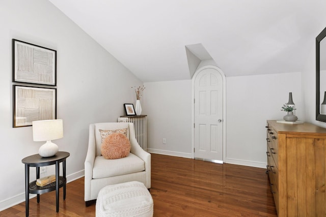 1215 Eleanor Ave, Saint Paul, MN 55116 - living area with vaulted ceiling, wood finished floors, and baseboards