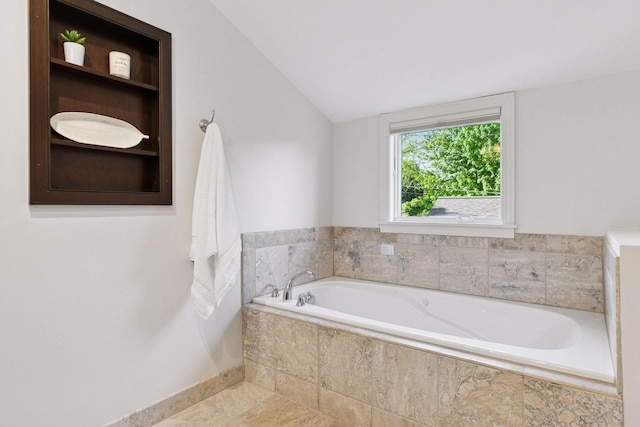 1215 Eleanor Ave, Saint Paul, MN 55116 - bathroom featuring a bath and lofted ceiling