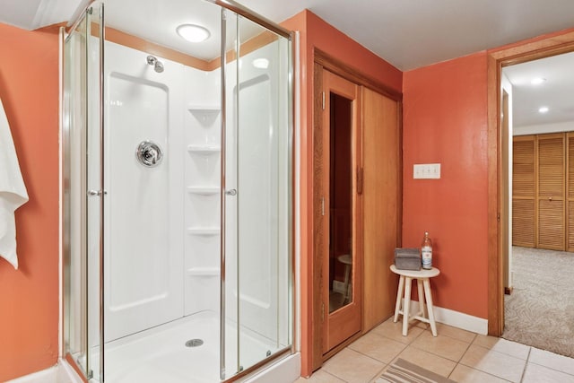 1215 Eleanor Ave, Saint Paul, MN 55116 - full bath featuring tile patterned floors, a shower stall, and baseboards